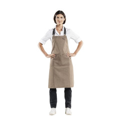 Tablier bavette mixte Chaud Devant Forene marron denim 70x90cm 