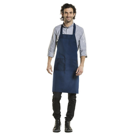 Tablier bavette mixte Chaud Devant Nordic Base bleu 70x85 cm