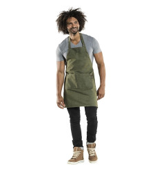 Tablier bavette mixte Chaud Devant Nordic Base vert denim 70x75 cm