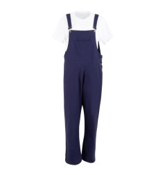 Salopette à plastron et bretelles en toile de coton Southside bleu marine L