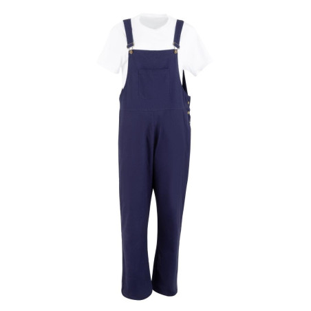 Salopette à plastron et bretelles en toile de coton Southside bleu marine L