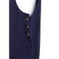 Salopette à plastron et bretelles en toile de coton Southside bleu marine L