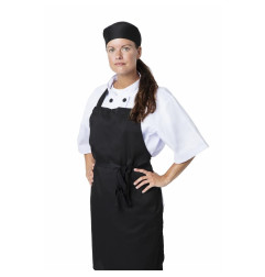 Lot de 2 tabliers bavette en polyester coton noirs Nisbets Essentials