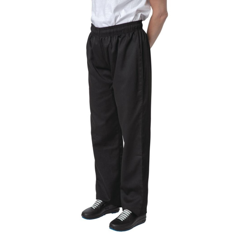 Pantalon de cuisine noir Nisbets Essentials S
