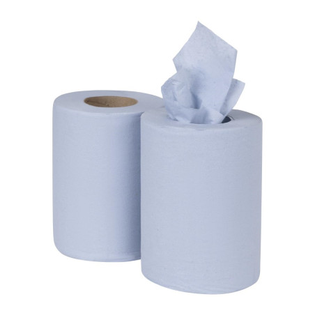 Bobines bleues à alimentation centrale Nisbets Essentials 2 plis 320 feuilles (lot de 2)