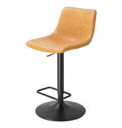 Tabourets de bar réglables Bolero Diego vintage camel (lot de 2)