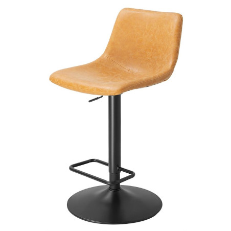 Tabourets de bar réglables Bolero Diego vintage camel (lot de 2)