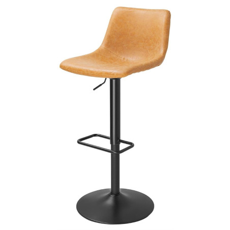 Tabourets de bar réglables Bolero Diego vintage camel (lot de 2)