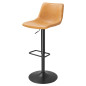 Tabourets de bar réglables Bolero Diego vintage camel (lot de 2)