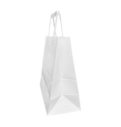 Sacs en papier blanc moyens avec poignées plates Fiesta Recyclable (lot de 250)