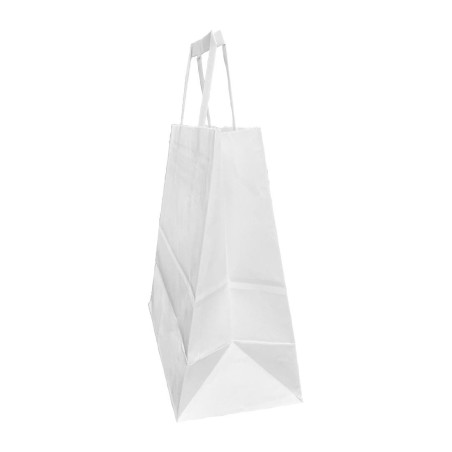 Sacs en papier blanc moyens avec poignées plates Fiesta Recyclable (lot de 250)