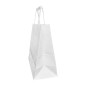 Sacs en papier blanc moyens avec poignées plates Fiesta Recyclable (lot de 250)
