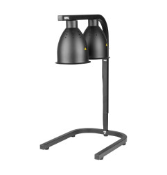 Lampe chauffante double sur pied Buffalo noir mat