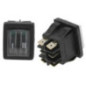 Interrupteur double avec voyant LED vert et capuchon étanche Interrupteur double avec voyant LED vert et capuchon étanche