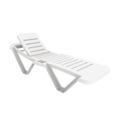 Chaises longues en polypropylène blanches Resol (lot de 4)