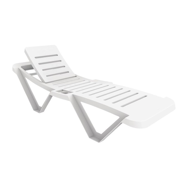 Chaises longues en polypropylène blanches Resol (lot de 4)