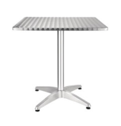 Table bistro carrée Bolero acier inoxydable 700mm