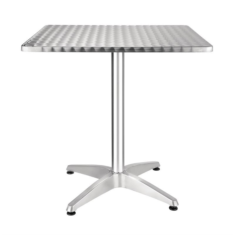 Table bistro carrée Bolero acier inoxydable 700mm