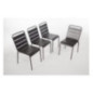 Chaise à lattes en acier Bolero grise lot de 4