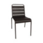 Chaise à lattes en acier Bolero noire lot de 4