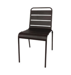 Chaise à lattes en acier Bolero noire lot de 4