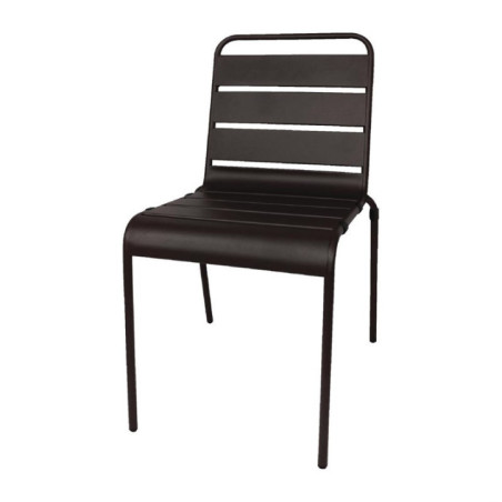 Chaise à lattes en acier Bolero noire lot de 4