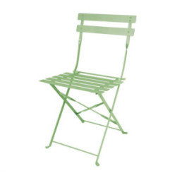 Chaises de terrasse pliantes en acier Bolero vert clair (Lot de 2)