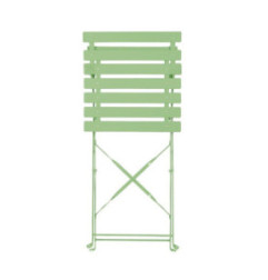 Chaises de terrasse pliantes en acier Bolero vert clair (Lot de 2)