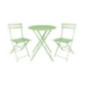 Chaises de terrasse pliantes en acier Bolero vert clair (Lot de 2)