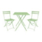 Chaises de terrasse pliantes en acier Bolero vert clair (Lot de 2)