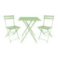 Chaises de terrasse pliantes en acier Bolero vert clair (Lot de 2)