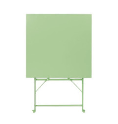 Table de terrasse carrée pliante en acier Bolero vert clair 600 mm