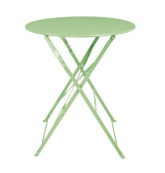 Table de terrasse carrée pliante en acier Bolero vert clair 595 mm