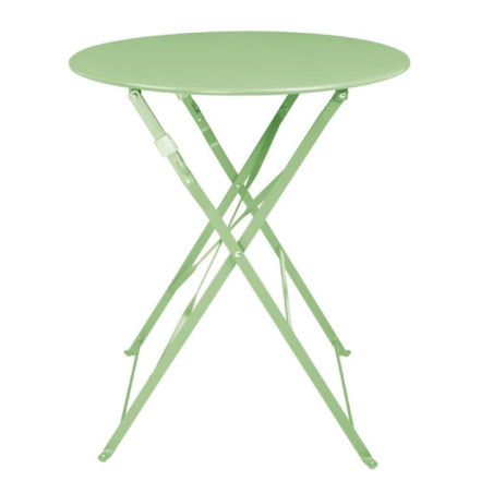 Table de terrasse carrée pliante en acier Bolero vert clair 595 mm