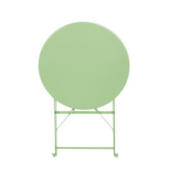Table de terrasse carrée pliante en acier Bolero vert clair 595 mm