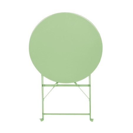 Table de terrasse carrée pliante en acier Bolero vert clair 595 mm