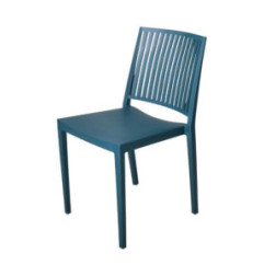 Chaises d'extérieur en polypropylène empilables Baltimore bleu pétrole (lot de 4)