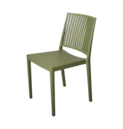 Chaises d'extérieur en polypropylène empilables Baltimore vert olive (lot de 4)