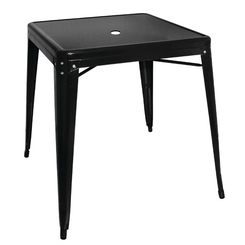 Table carrée en acier noir Bolero Bistro 668mm