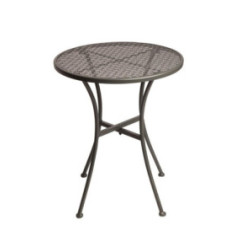 Table bistro ronde en acier ajouré Bolero grise 600mm