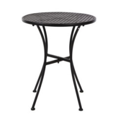 Table bistro ronde en acier ajouré Bolero noire 600mm