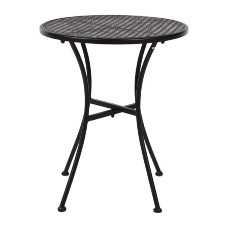 Table bistro ronde en acier ajouré Bolero noire 600mm