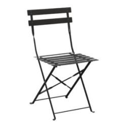 Chaises de terrasse pliantes en acier Bolero noires (Lot de 2)