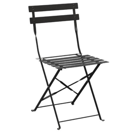 Chaises de terrasse pliantes en acier Bolero noires (Lot de 2)