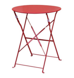 Table de terrasse en acier Bolero rouge