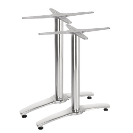 Pied de table double aluminium Bolero (Lot de 2)