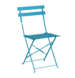 Chaises de terrasse pliantes en acier Bolero bleu turquoise (Lot de 2)