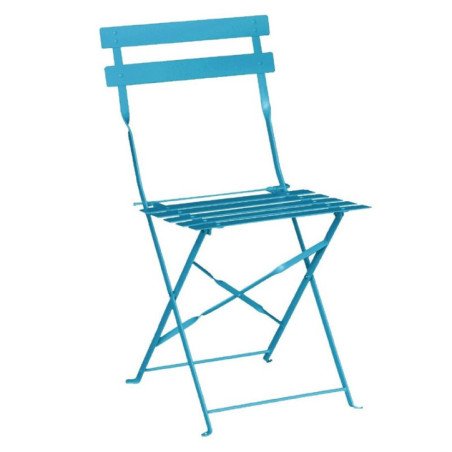 Chaises de terrasse pliantes en acier Bolero bleu turquoise (Lot de 2)