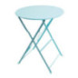 Table de terrasse ronde en acier Bolero bleu turquoise 595mm