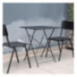 Table de terrasse carrée en acier Bolero noire 600mm